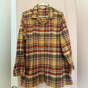 Coldwater Creek Plaid Button-Up Shirt in Multicolor